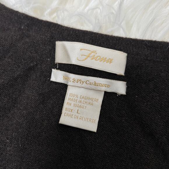 Vintage Argyle Cashmere Sweater FIONA Womens Large Academia Twee Preppy School - Picture 4 of 4